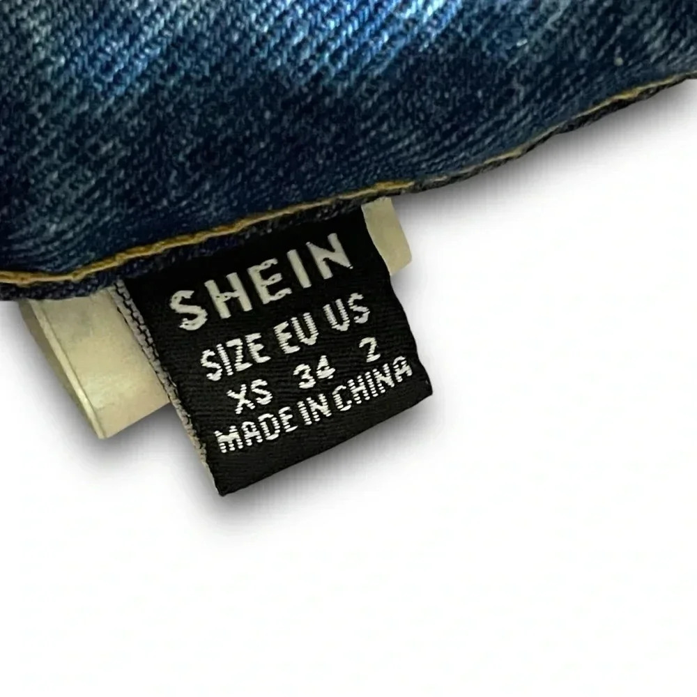 SHEIN Cargo Jeans Women’s Sz XS/2 High Waisted Wide Leg Acid Wash Y2K Denim - Picture 12 of 15